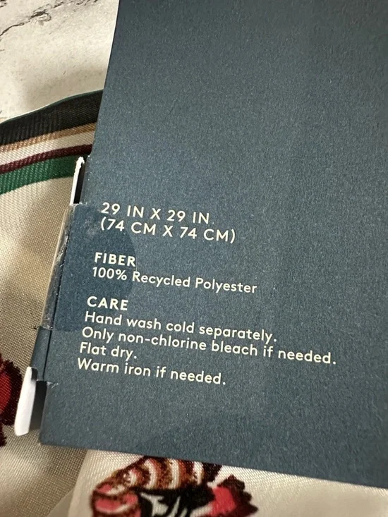 Universal Thread Cream Floral Dot Pattern Square Scarf - Picture 9 of 11